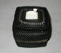 Alaska gift baleen basket with ivory wolf