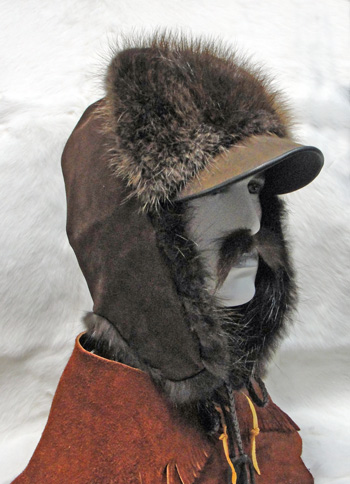 trapper hat with brim